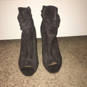 Chocolate Brown Suede Booties